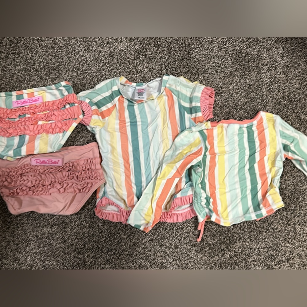 Ruffle Butts 18-24 month 4-piece interchangeable swim suit